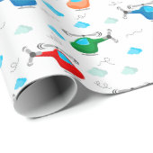 Papier Cadeau Hélicoptère (Coin rond)