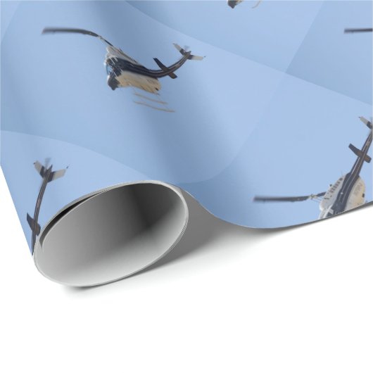 Papier Cadeau Hélicoptère (Coin rond)