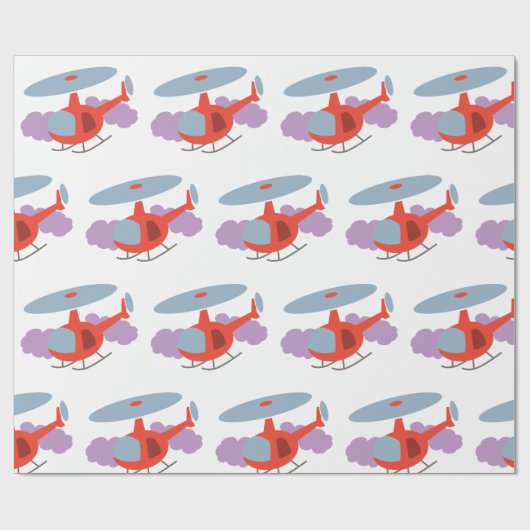 Papier Cadeau Hélicoptère (Plat)
