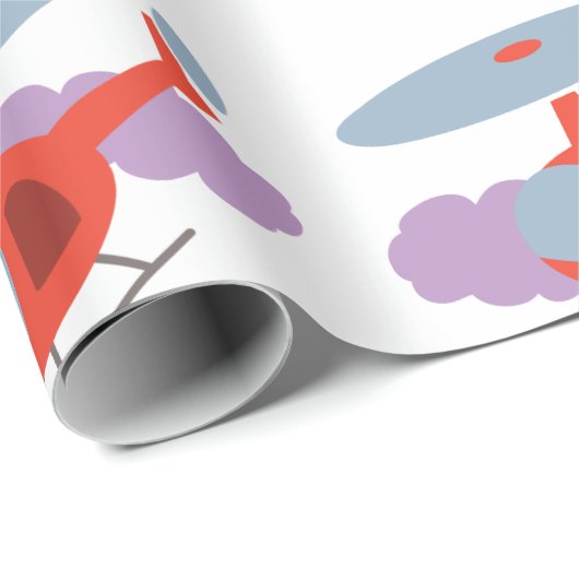 Papier Cadeau Hélicoptère (Coin rond)