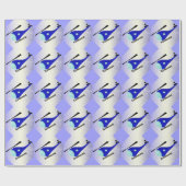 Papier Cadeau hélicoptère bleu (Plat)