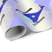 Papier Cadeau hélicoptère bleu (Coin rond)