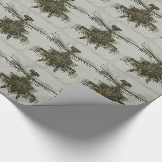 Papier Cadeau Hélicoptère de combat d'Apache (Coin)
