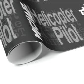 Papier Cadeau Hélicoptère pilote Extraordinaire (Coin rond)