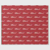 Papier Cadeau Hélicoptères Snowflake - Rouge (Plat)