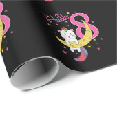 Papier Cadeau Hello 8 Chat Licorne Lune Käse (Coin rond)