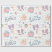 Papier Cadeau Hello! Girl things pattern (Plat)