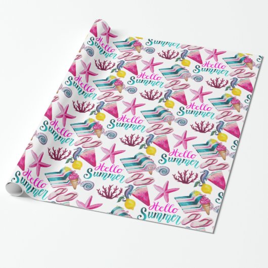 Papier Cadeau Hello Summer (Déroulé)