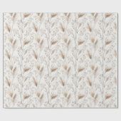 Papier Cadeau Herbe de plage marron crème bronzé (Plat)