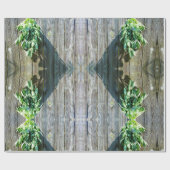 Papier Cadeau Herbes botaniques rustiques en bois de grange (Plat)