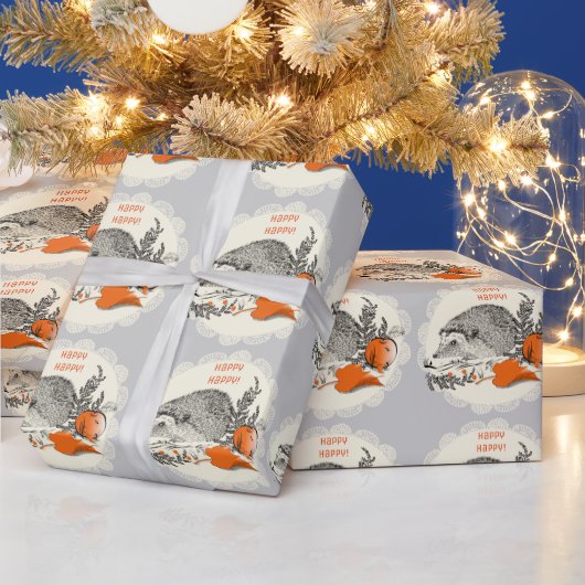 Papier Cadeau Hérisson (Vacances)