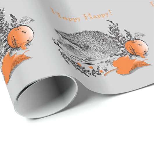 Papier Cadeau Hérisson (Coin rond)