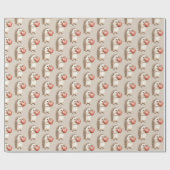 Papier Cadeau Hérisson avec amour de coeur (Plat)
