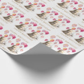 Papier Cadeau Hérisson avec ballons roses Joyeux anniversaire (Coin)