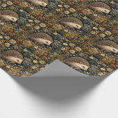Papier Cadeau Hérisson dans le style Forest William Morris (Coin)
