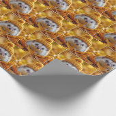 Papier Cadeau Hérisson Dans Les Feuilles Automnes (Coin)