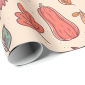 Papier Cadeau Hérisson d'automne confortable (Coin rond)