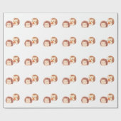 Papier Cadeau Hérisson d'automne mignon - Kawaii animaux de forê (Plat)