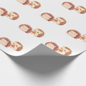 Papier Cadeau Hérisson d'automne mignon - Kawaii animaux de forê (Coin)