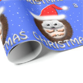 Papier Cadeau hérisson de caresse de Noël (Coin rond)