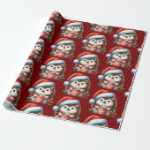 Papier Cadeau Hérisson de fête, Joyeuses Fêtes, Noël (Déroulé)