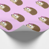 Papier Cadeau hérisson de fille mignonne (Coin)