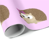 Papier Cadeau hérisson de fille mignonne (Coin rond)