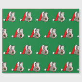 Papier Cadeau Hérisson de Noël (Plat)