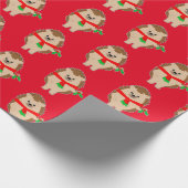 Papier Cadeau Hérisson de Noël Holly : Be Jolly ! (Coin)