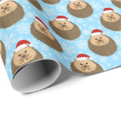 Papier Cadeau Hérisson de vacances Funny Amoureux des animaux fe (Coin rond)