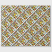 Papier Cadeau Hérisson Enveloppement de Noël (Plat)