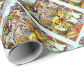 Papier Cadeau Hérisson Enveloppement de Noël (Coin rond)