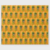 Papier Cadeau Hérisson et papier d'enrobage d'ananas (Plat)