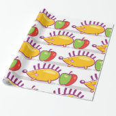 Papier Cadeau Hérisson Et Pomme (Déroulé)