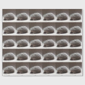 Papier Cadeau hérisson gris de bébé (Plat)