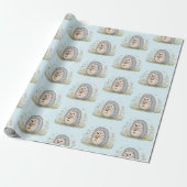 Papier Cadeau Hérisson mignon avec motif lanterne (Déroulé)
