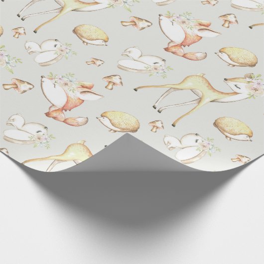 Papier Cadeau Hérisson mignon de Fox de lapin de cerfs communs (Coin)