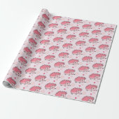 Papier Cadeau Hérisson Monogrammé Mignon Heureux (Déroulé)