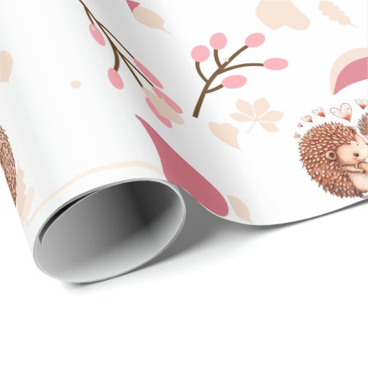 Papier Cadeau Hérisson profond (Coin rond)