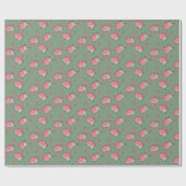 Papier Cadeau Hérisson rose mignon heureux (Plat)