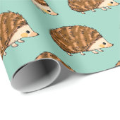 Papier Cadeau Hérisson Whimsical - animal boisé mignon (Coin rond)