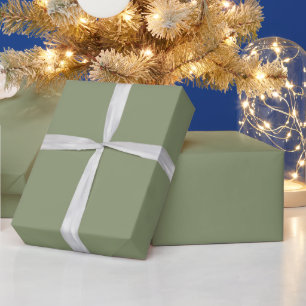 Papier Cadeau Heritage Moderne Vert De Mousse Uni
