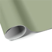 Papier Cadeau Heritage Moderne Vert De Mousse Uni (Coin rond)