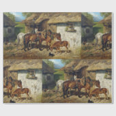 Papier Cadeau Hermine Biedermann Chevaux harnachés au Stab Wr (Plat)