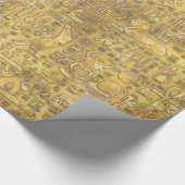 Papier Cadeau Héroglyphes d'Égypte antique Or (Coin)