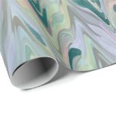 Papier Cadeau Herringbone Abstrait - turquoise (Coin rond)