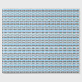 Papier Cadeau Herringbone bleu moderne et gris foncé Géométrique (Plat)