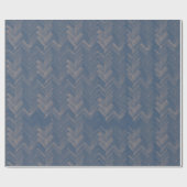 Papier Cadeau Herringbone Chevron Motif Retro Blue (Plat)
