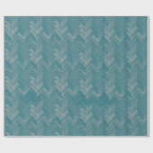 Papier Cadeau Herringbone Chevron Motif Turquoise (Plat)