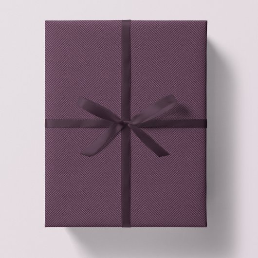 Papier Cadeau Herringbone tweeté prune violet Noël vacances